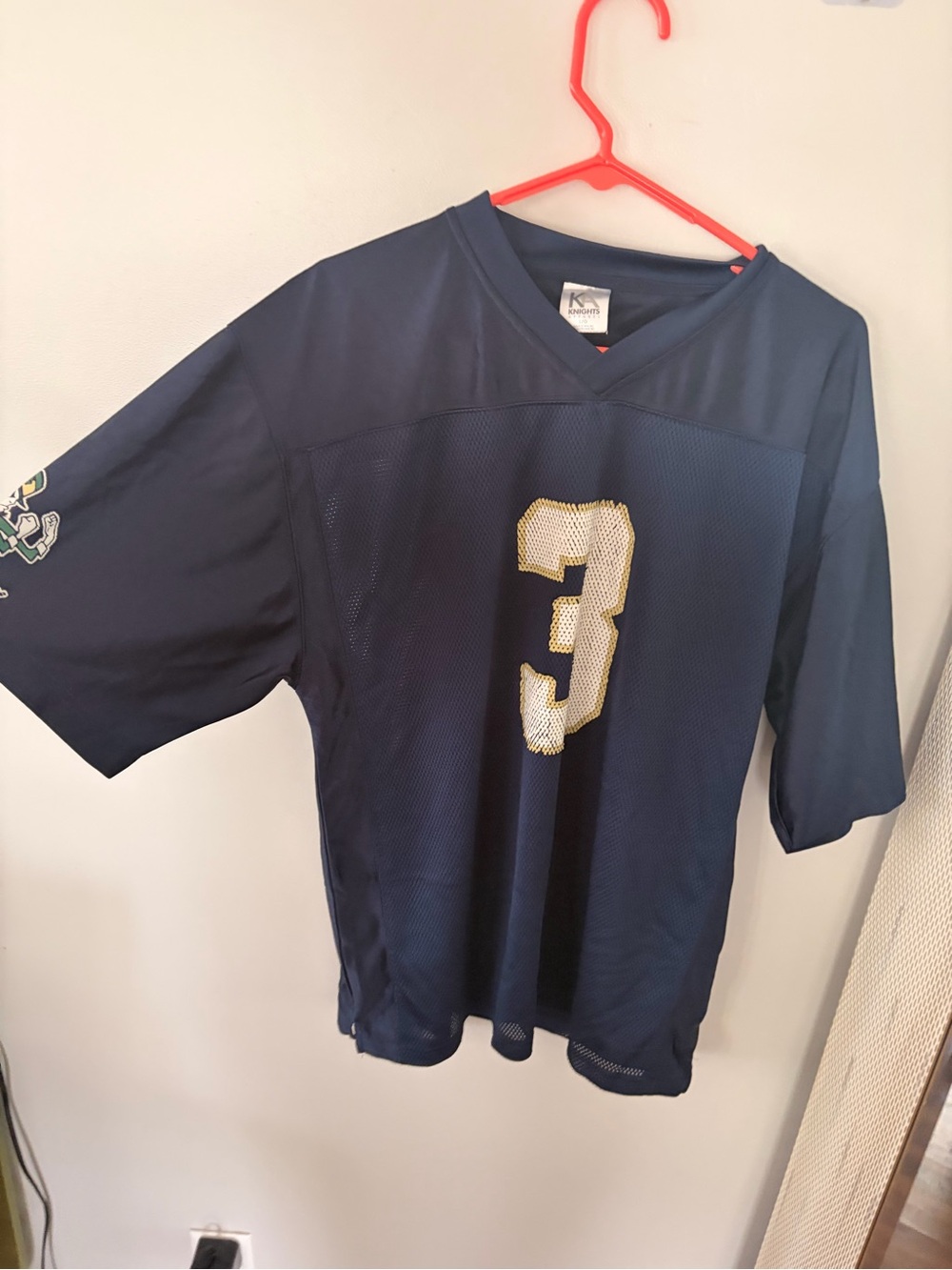 Knights Apparel Navy Football Jersey with Gold Accent